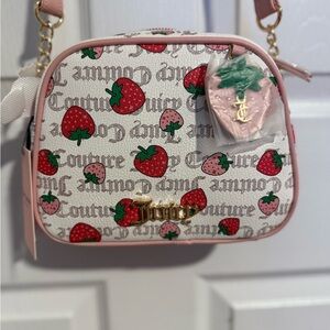 NWT Juicy Couture White and Pink Freshly Picked Camera Bag/Crossbody